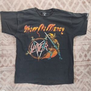 Underground Nacho Pop  Slayer Black Graphic Tee with White Skull Patch